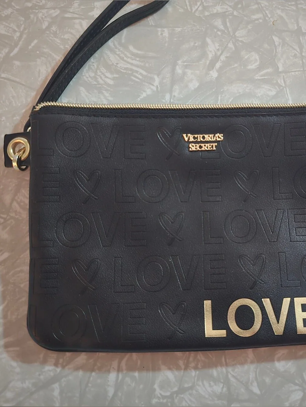 Victoria's Secret - Black Faux Patent Clutch/ Makeup Bag! NWOT
